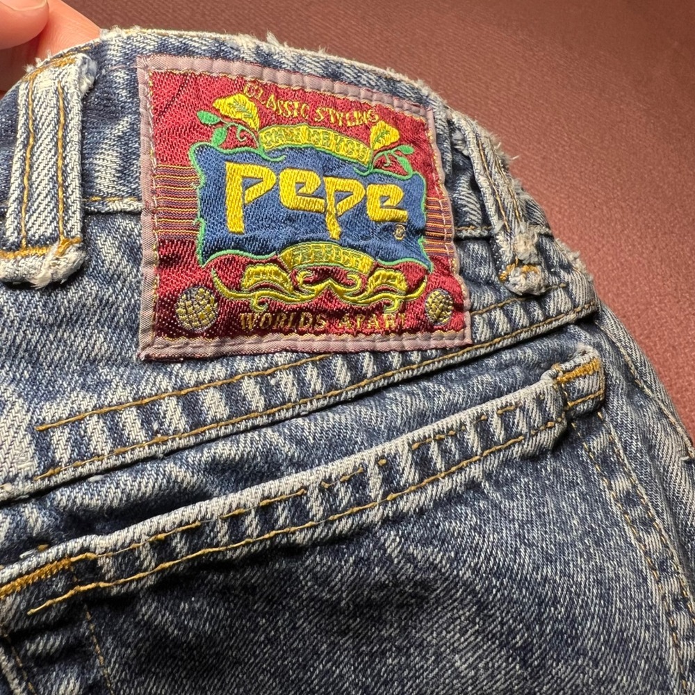 Vintage 1989 Pepe Elsa Jeans High Rise Button Fly Straight Leg 3/4